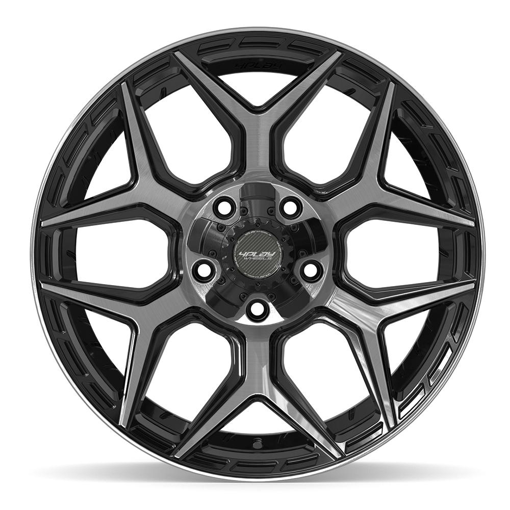 4PLAY 4P06 20x9 5x127 + 5x139.7 0et Gloss Black Brushed with Tinted Clear Wheel - View 2