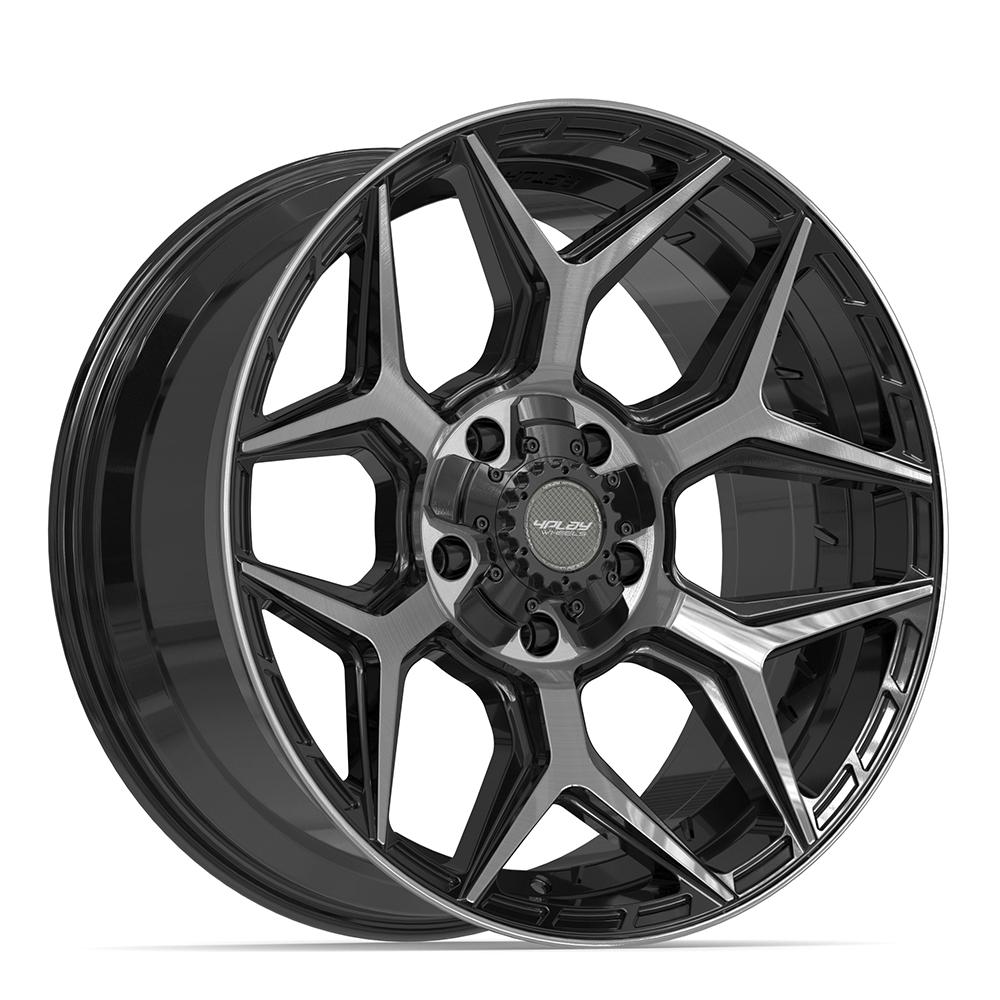4PLAY 4P06 20x9 5x127 + 5x139.7 0et Gloss Black Brushed with Tinted Clear Wheel
