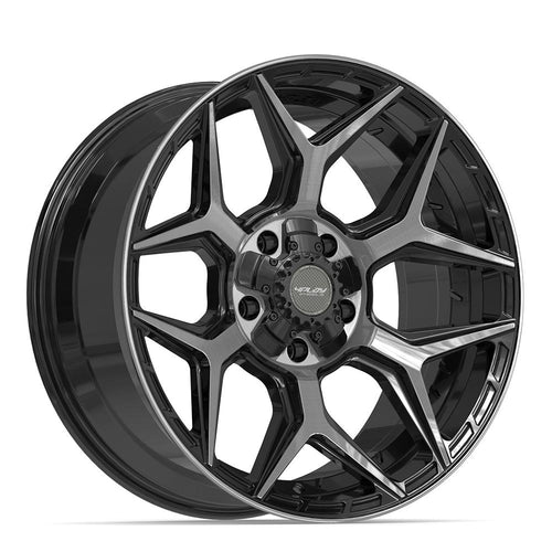 4PLAY 4P06 20x9 5x127 + 5x139.7 0et Gloss Black Brushed with Tinted Clear Wheel