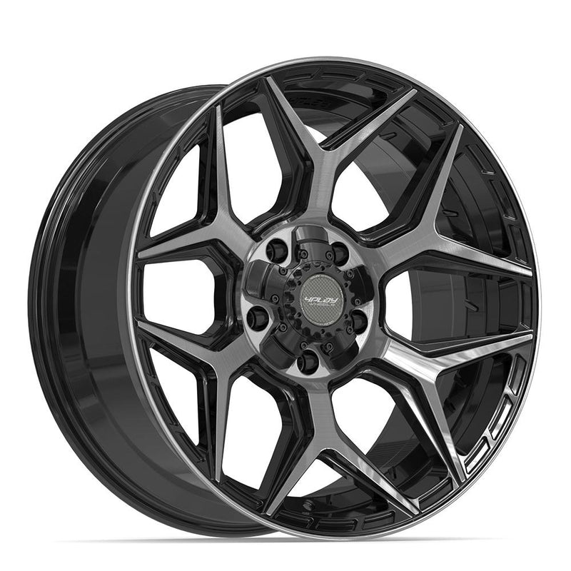 4PLAY 4P06 20x9 5x127 + 5x139.7 0et Gloss Black Brushed with Tinted Clear Wheel