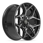4PLAY 4P06 20x9 5x127 + 5x139.7 0et Gloss Black Brushed with Tinted Clear Wheel - View 3