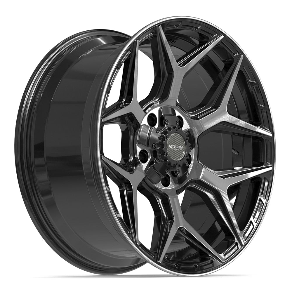 4PLAY 4P06 20x9 5x127 + 5x139.7 0et Gloss Black Brushed with Tinted Clear Wheel - View 3