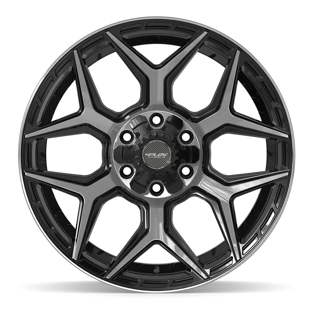 4PLAY 4P06 20x9 6x135 + 6x139.7 0et Gloss Black Brushed with Tinted Clear Wheel - View 2