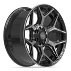 4PLAY 4P06 20x9 6x135 + 6x139.7 0et Gloss Black Brushed with Tinted Clear Wheel - View 3