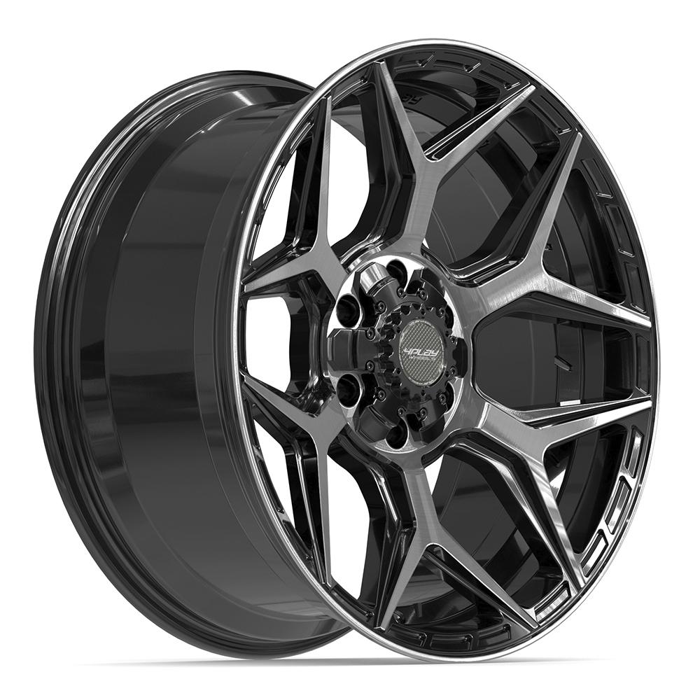 4PLAY 4P06 20x9 6x135 + 6x139.7 0et Gloss Black Brushed with Tinted Clear Wheel - View 3
