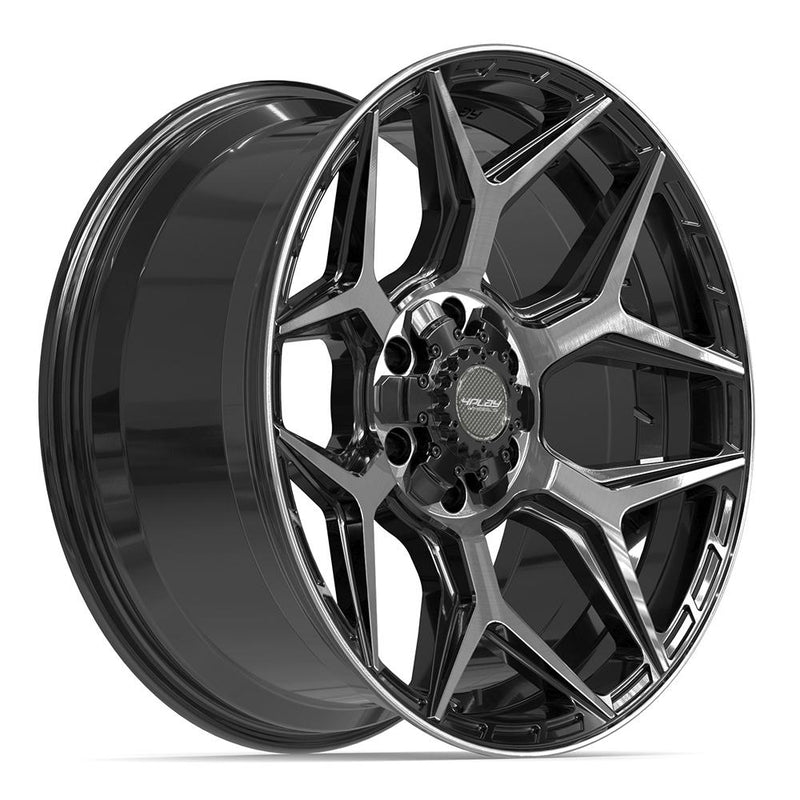 4PLAY 4P06 20x9 6x135 + 6x139.7 0et Gloss Black Brushed with Tinted Clear Wheel - View 3