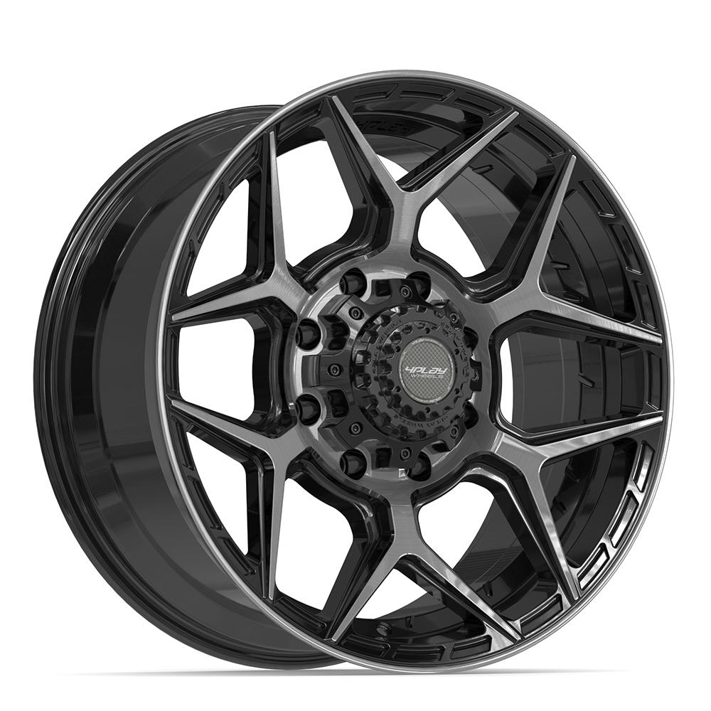 4PLAY 4P06 20x9 8x180 0et Gloss Black Brushed with Tinted Clear Wheel