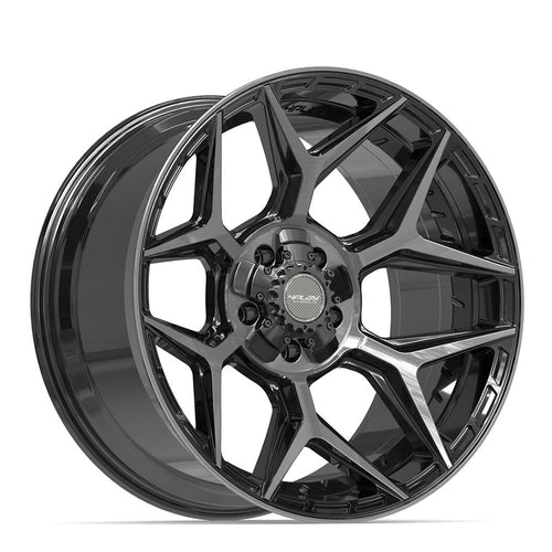 4PLAY 4P06 20x10 5x127 + 5x139.7 -18et Gloss Black Brushed with Tinted Clear Wheel