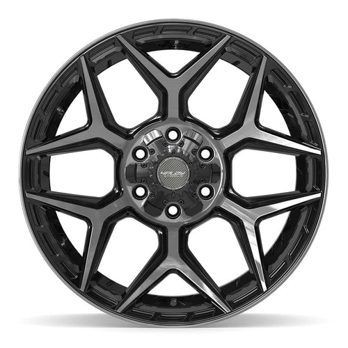 4PLAY 4P06 20x10 6x135 + 6x139.7 -18et Gloss Black Brushed with Tinted Clear Wheel - View 2