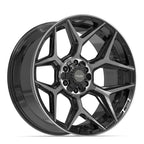 4PLAY 4P06 22x10 6x135 + 6x139.7 -18et Gloss Black Brushed with Tinted Clear Wheel