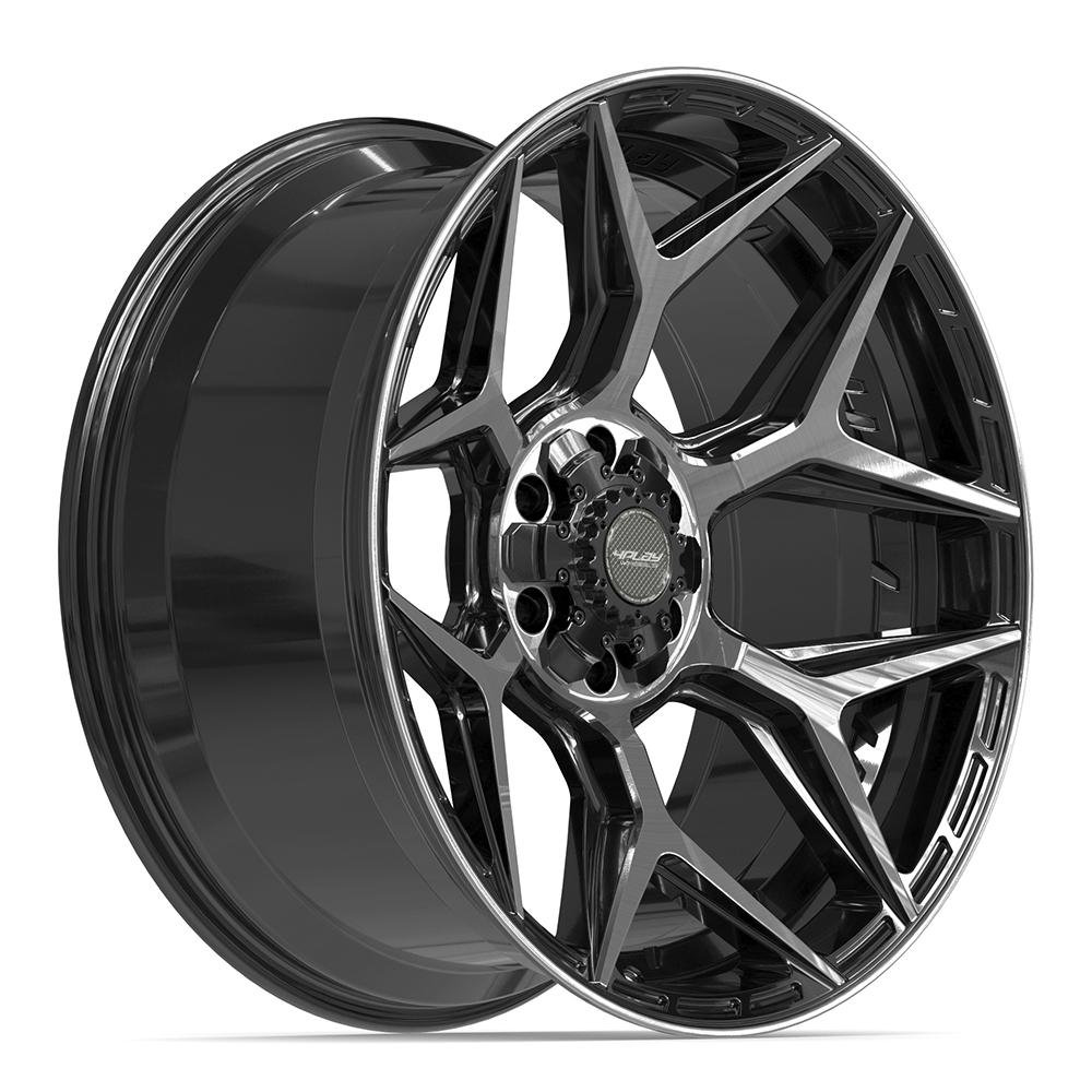 4PLAY 4P06 22x10 6x135 + 6x139.7 -18et Gloss Black Brushed with Tinted Clear Wheel - View 3