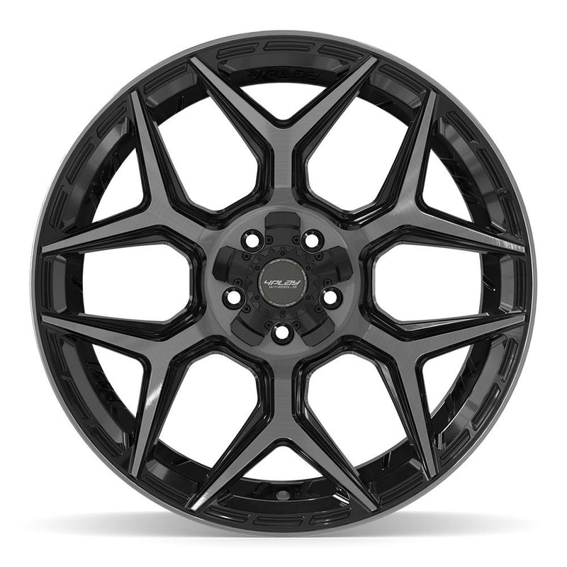 4PLAY 4P06 22x12 5x127 + 5x139.7 -44et Gloss Black Brushed with Tinted Clear Wheel - View 2