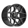 4PLAY 4P06 22x12 5x127 + 5x139.7 -44et Gloss Black Brushed with Tinted Clear Wheel