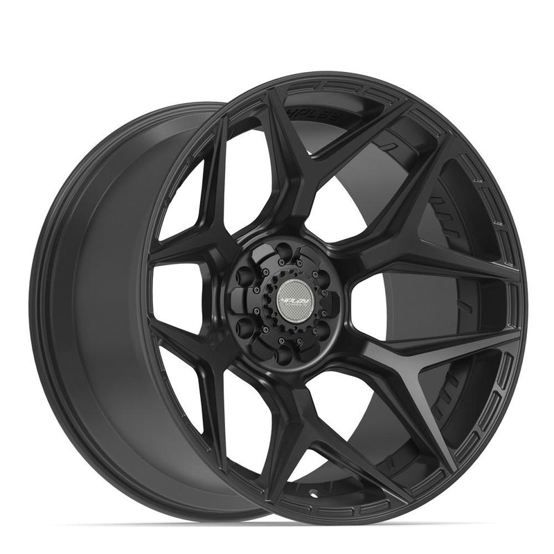 4PLAY 4P06 22x12 6x135 + 6x139.7 -44et Satin Black Wheel