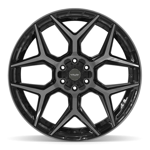 4PLAY 4P06 24x12 6x135 + 6x139.7 -44et Gloss Black Brushed with Tinted Clear Wheel - View 2