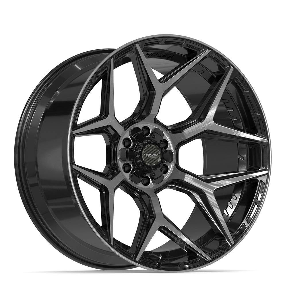 4PLAY 4P06 24x12 6x135 + 6x139.7 -44et Gloss Black Brushed with Tinted Clear Wheel