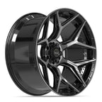 4PLAY 4P06 24x12 6x135 + 6x139.7 -44et Gloss Black Brushed with Tinted Clear Wheel - View 3