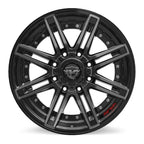 4PLAY 4P08 20x10 8x180 -24et Gloss Black Brushed with Tinted Clear Wheel - View 2