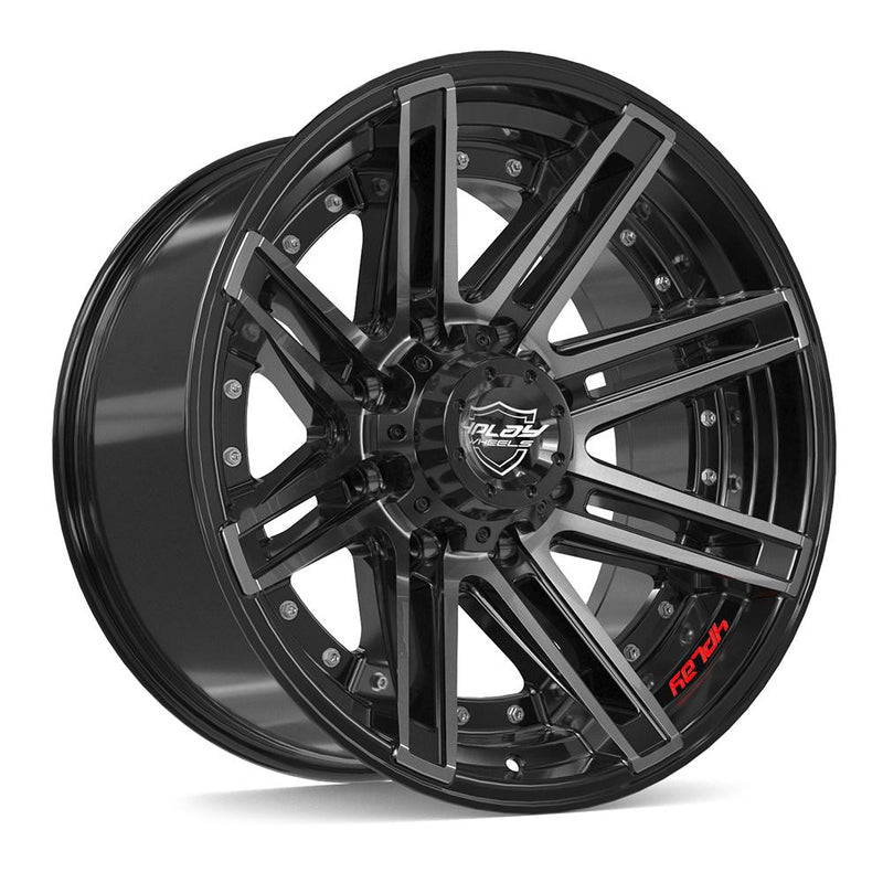 4PLAY 4P08 20x10 8x180 -24et Gloss Black Brushed with Tinted Clear Wheel