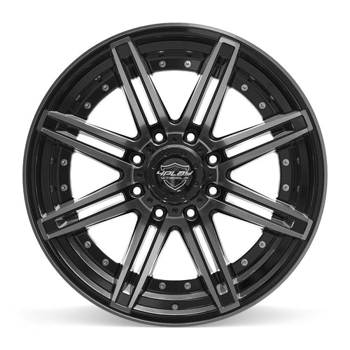 4PLAY 4P08 22x10 8x165.1 -24et Gloss Black Brushed with Tinted Clear Wheel - View 2