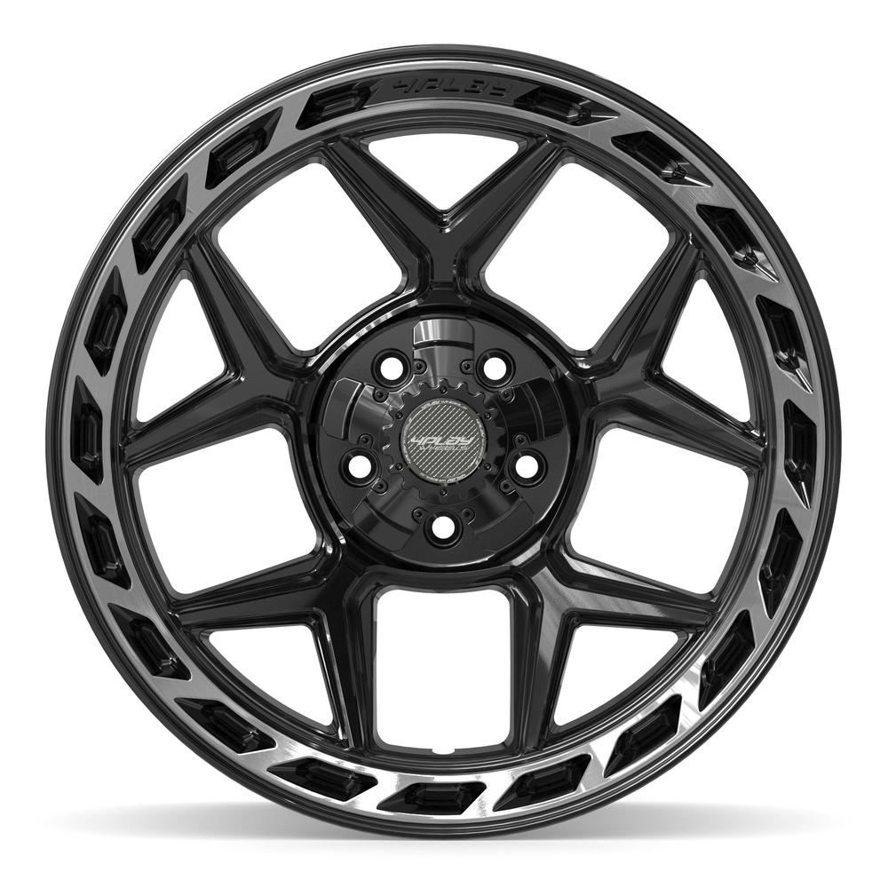 4PLAY 4P55 20x10 5x127 + 5x139.7 -18et Gloss Black Brushed with Tinted Clear Wheel - View 2