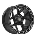4PLAY 4P55 20x10 5x127 + 5x139.7 -18et Gloss Black Brushed with Tinted Clear Wheel