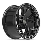 4PLAY 4P55 20x10 5x127 + 5x139.7 -18et Gloss Black Brushed with Tinted Clear Wheel - View 3