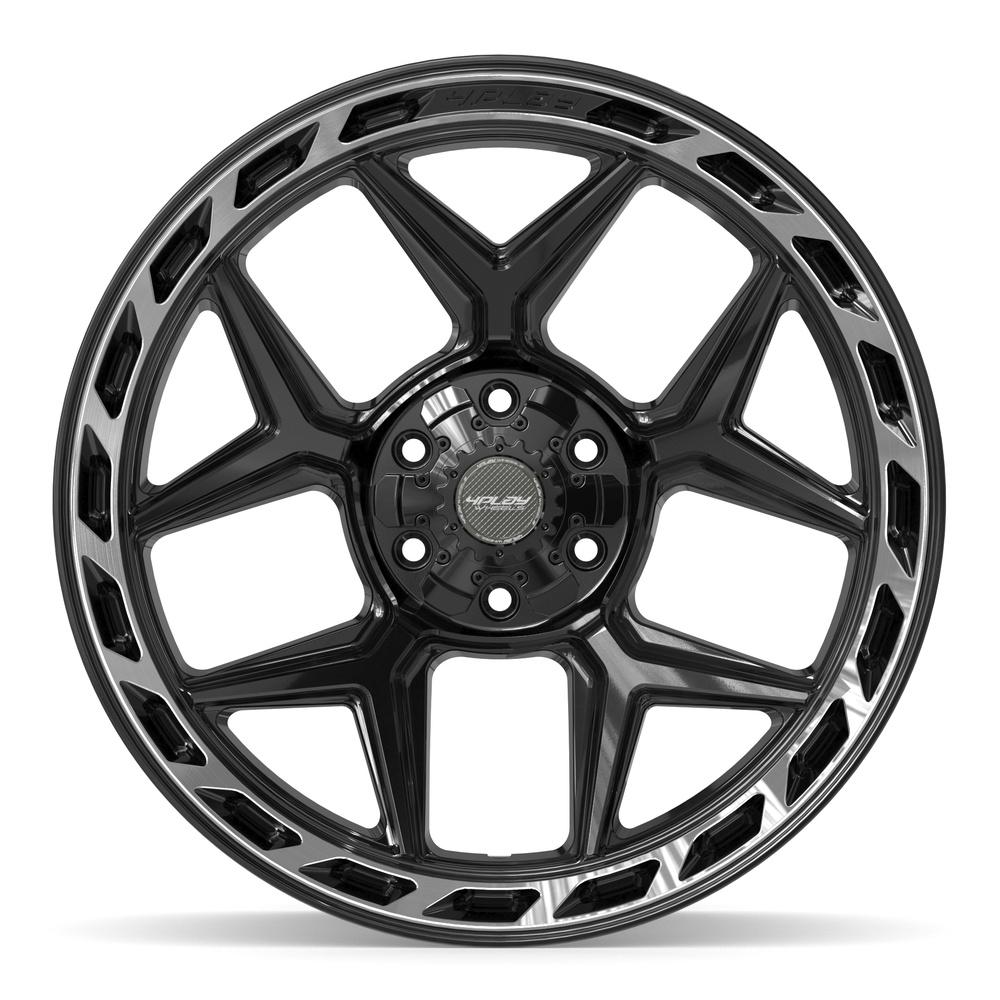 4PLAY 4P55 22x10 6x135 + 6x139.7 -18et Gloss Black Brushed with Tinted Clear Wheel - View 2