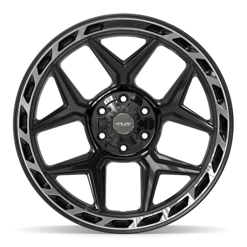 4PLAY 4P55 22x10 6x135 + 6x139.7 -18et Gloss Black Brushed with Tinted Clear Wheel - View 2