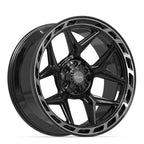 4PLAY 4P55 22x10 6x135 + 6x139.7 -18et Gloss Black Brushed with Tinted Clear Wheel