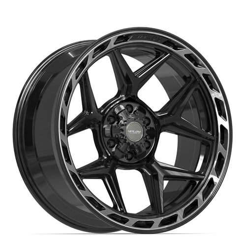 4PLAY 4P55 22x10 6x135 + 6x139.7 -18et Gloss Black Brushed with Tinted Clear Wheel