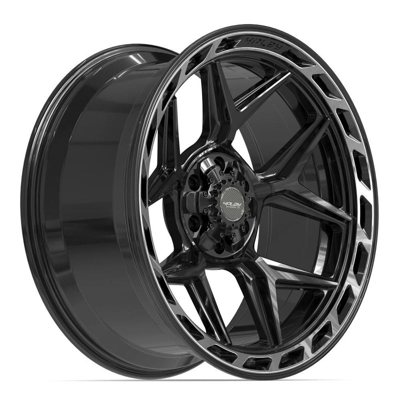 4PLAY 4P55 22x10 6x135 + 6x139.7 -18et Gloss Black Brushed with Tinted Clear Wheel - View 3
