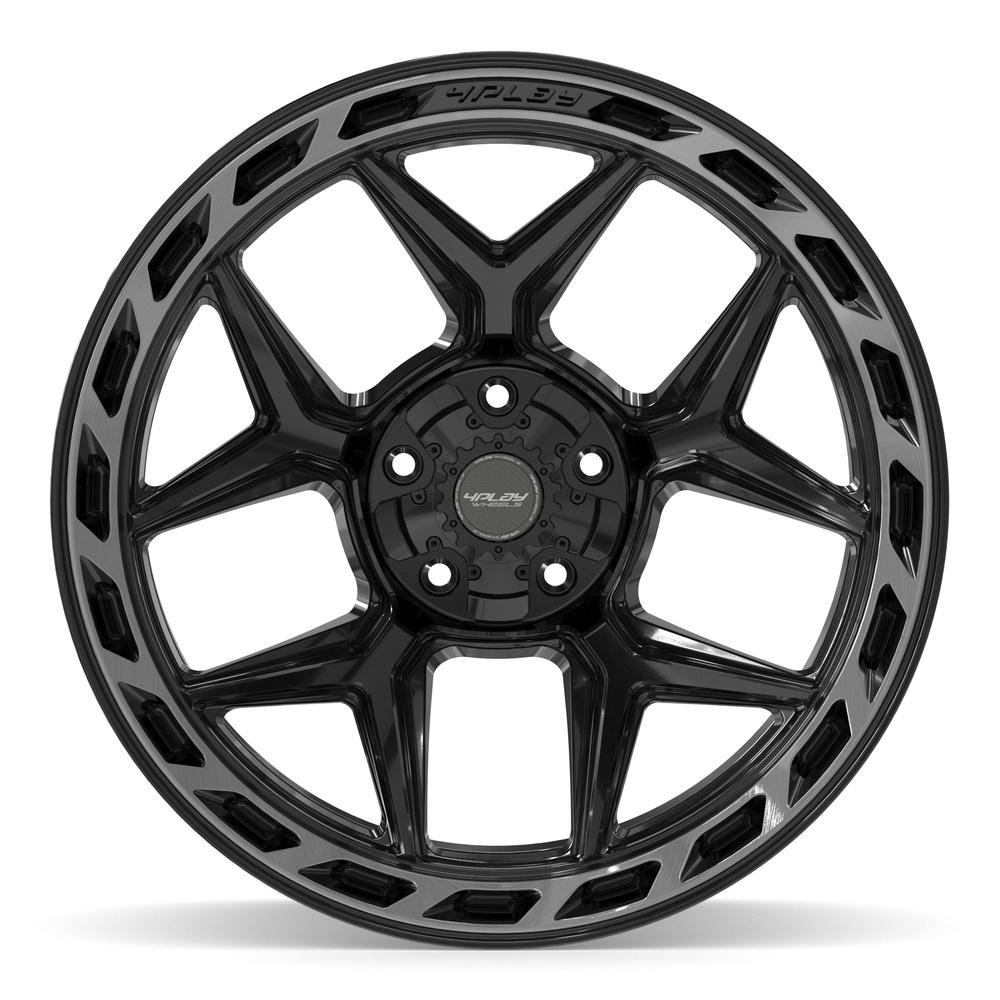4PLAY 4P55 22x12 5x127 + 5x139.7 -44et Gloss Black Brushed with Tinted Clear Wheel - View 2