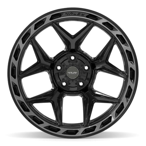 4PLAY 4P55 22x12 5x127 + 5x139.7 -44et Gloss Black Brushed with Tinted Clear Wheel - View 2