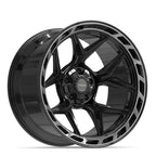 4PLAY 4P55 22x12 5x127 + 5x139.7 -44et Gloss Black Brushed with Tinted Clear Wheel