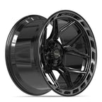 4PLAY 4P55 22x12 5x127 + 5x139.7 -44et Gloss Black Brushed with Tinted Clear Wheel - View 3