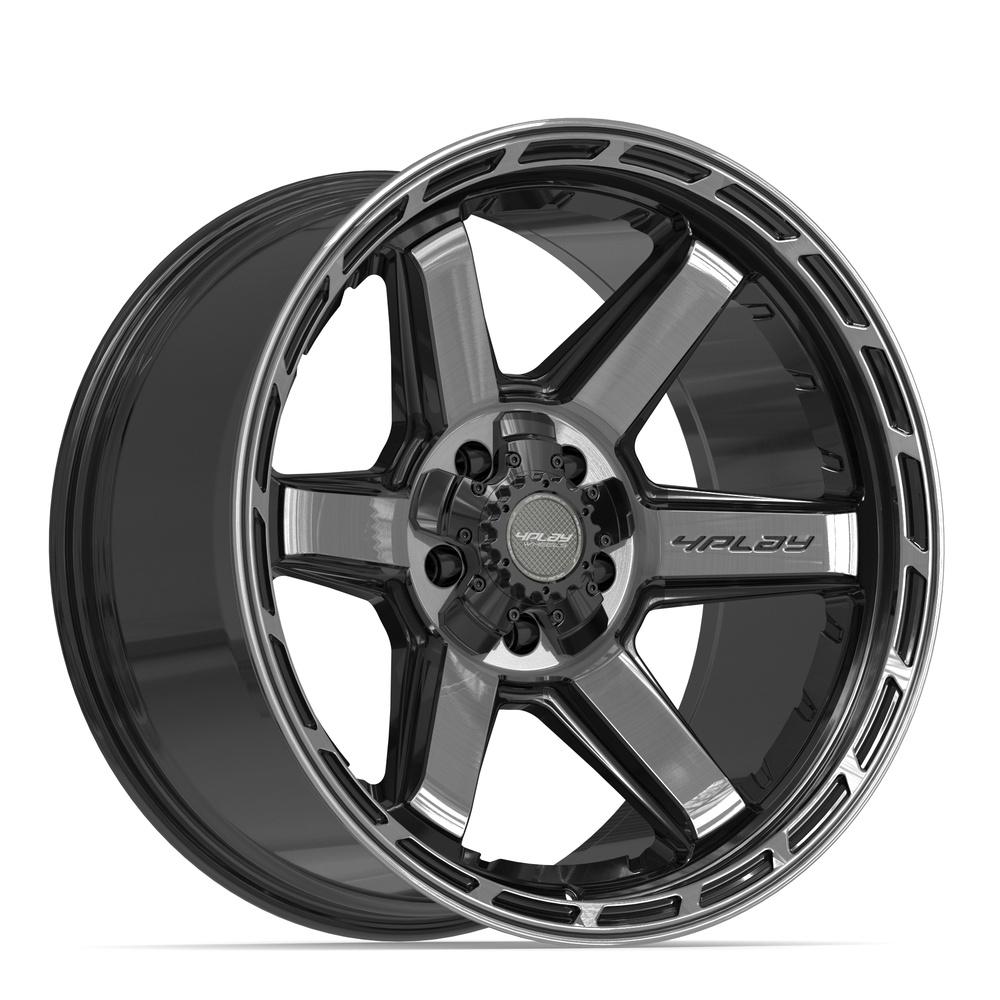 4PLAY 4P63 20x10 5x127 + 5x139.7 -18et Gloss Black Brushed with Tinted Clear Wheel