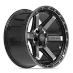 4PLAY 4P63 20x10 5x127 + 5x139.7 -18et Gloss Black Brushed with Tinted Clear Wheel - View 3