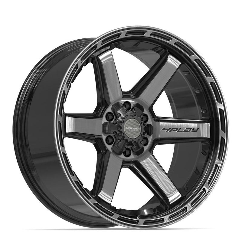 4PLAY 4P63 22x10 6x135 + 6x139.7 -18et Gloss Black Brushed with Tinted Clear Wheel