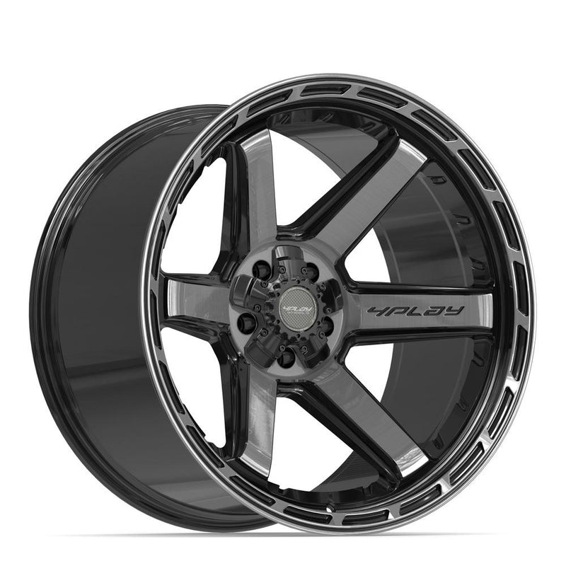 4PLAY 4P63 22x12 5x127 + 5x139.7 -44et Gloss Black Brushed with Tinted Clear Wheel