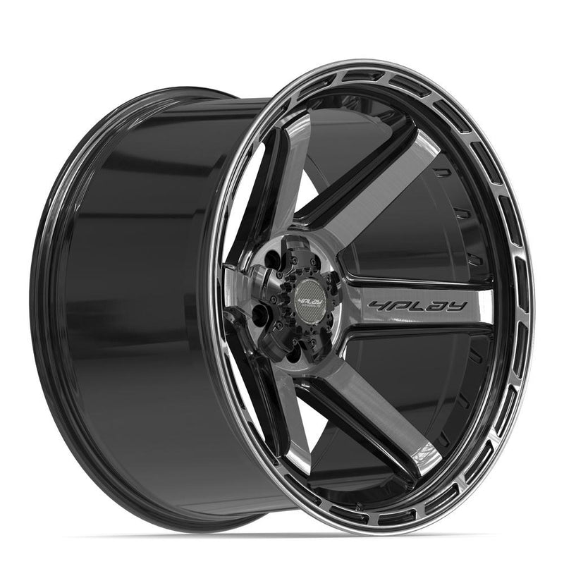 4PLAY 4P63 22x12 5x127 + 5x139.7 -44et Gloss Black Brushed with Tinted Clear Wheel - View 3