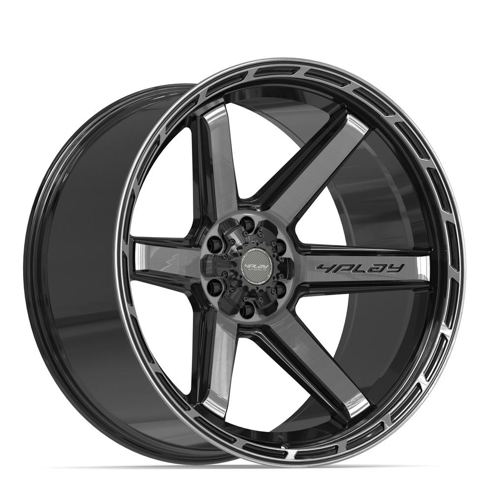 4PLAY 4P63 24x12 6x135 + 6x139.7 -44et Gloss Black Brushed with Tinted Clear Wheel