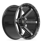 4PLAY 4P63 24x12 6x135 + 6x139.7 -44et Gloss Black Brushed with Tinted Clear Wheel - View 3