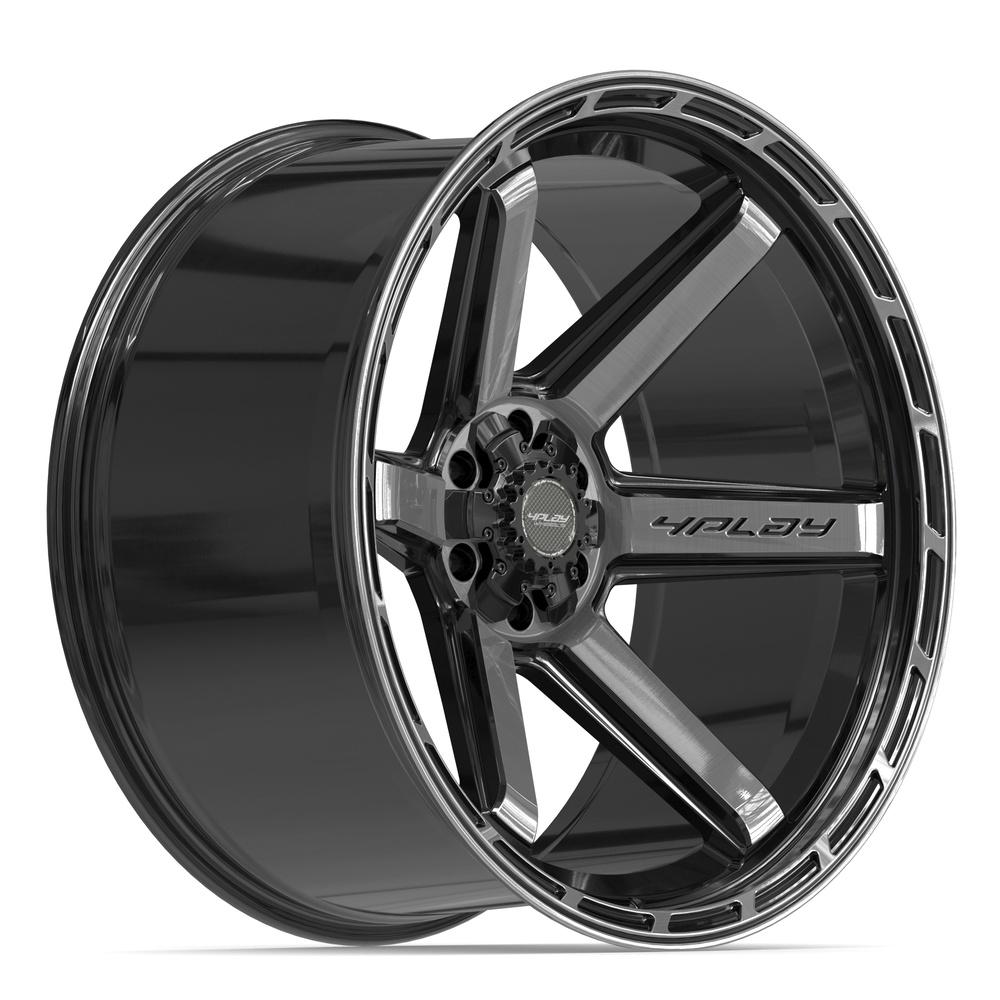 4PLAY 4P63 24x12 6x135 + 6x139.7 -44et Gloss Black Brushed with Tinted Clear Wheel - View 3