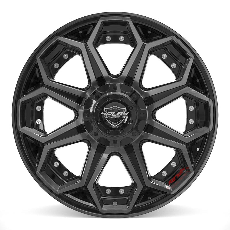 4PLAY 4P80R 20x9 5x127 + 5x139.7 0et Gloss Black Brushed with Tinted Clear Wheel - View 2