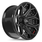 4PLAY 4P80R 20x10 5x127 + 5x139.7 -24et Gloss Black Brushed with Tinted Clear Wheel - View 3