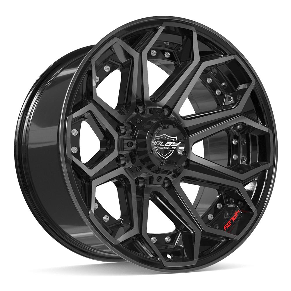 4PLAY 4P80R 20x10 8x170 -24et Gloss Black Brushed with Tinted Clear Wheel