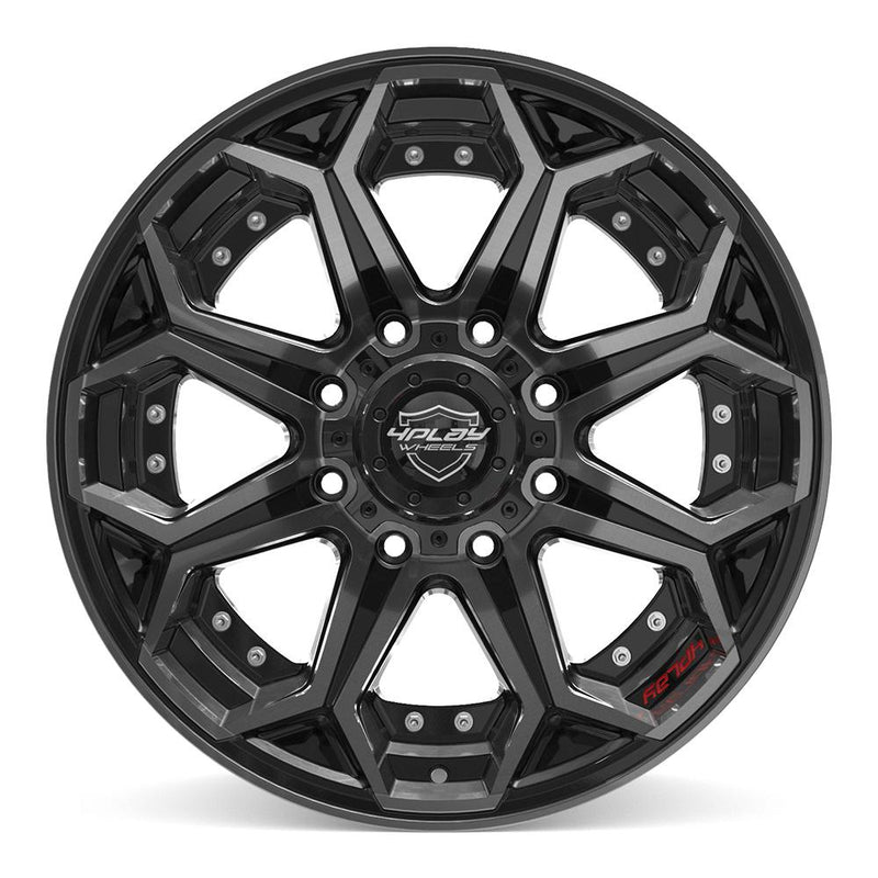 4PLAY 4P80R 20x10 8x165.1 -24et Gloss Black Brushed with Tinted Clear Wheel - View 2