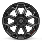 4PLAY 4P80R 22x10 6x135 + 6x139.7 -18et Gloss Black Brushed with Tinted Clear Wheel - View 2