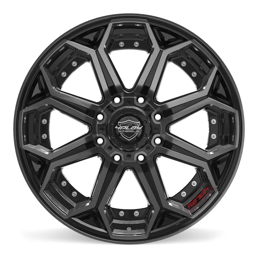 4PLAY 4P80R 22x10 8x170 -24et Gloss Black Brushed with Tinted Clear Wheel - View 2